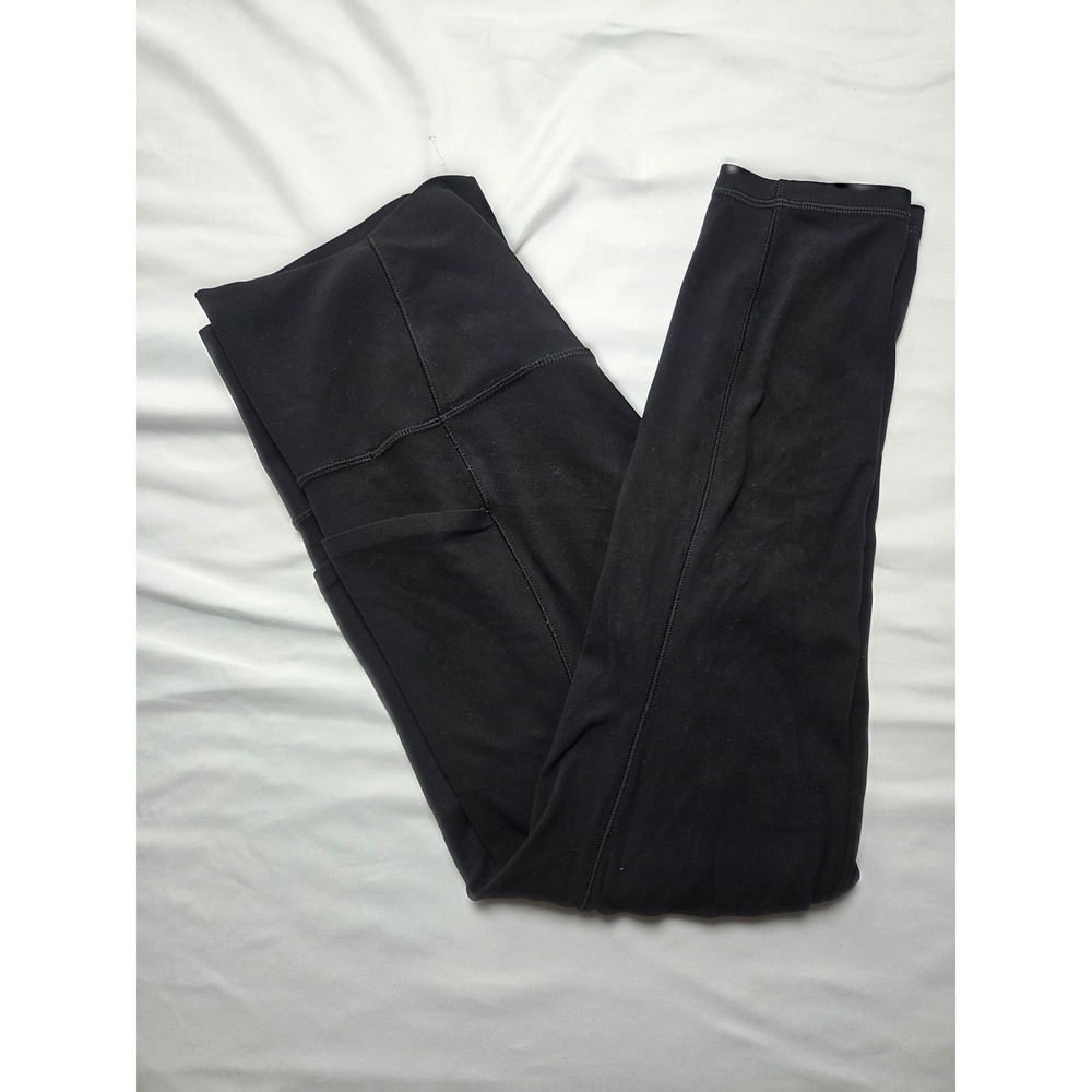 Athleta Salutation Stash 7/8 Tight Leggings Black High Rise Medium Pocket Yoga